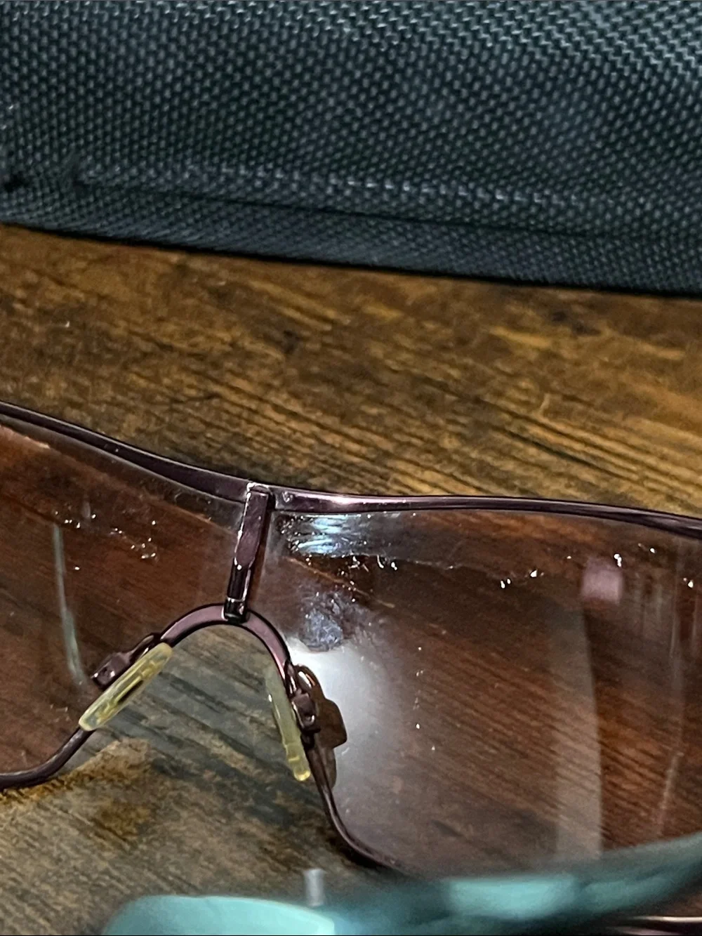 Oakley Brown Shield Sunglasses with Black Hard Case